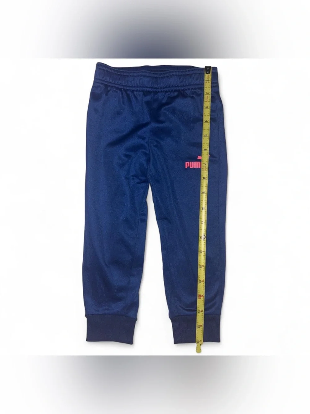 PUMA Toddler 2-Piece Tracksuit Set | Navy Blue w/ Orange/Pink Logo | Size 3T |
